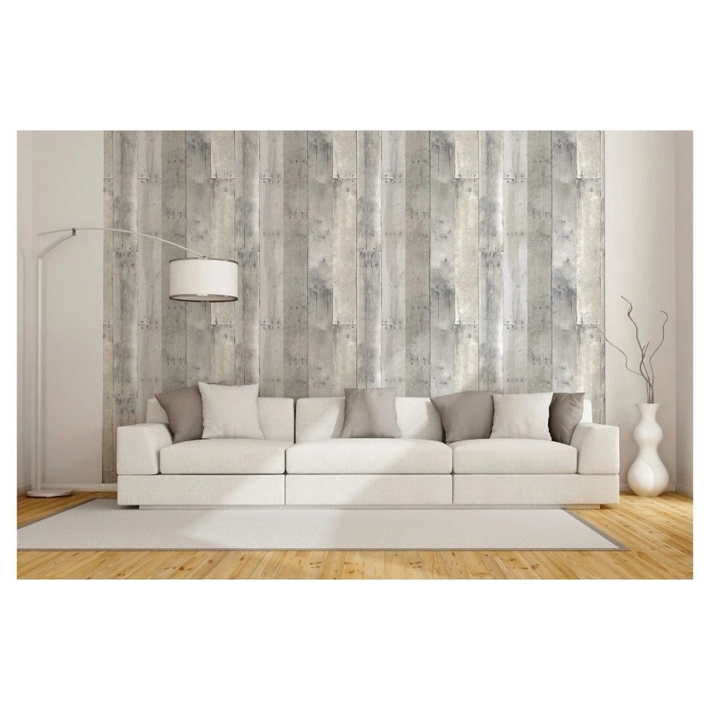 Reclaimed Wood Peel & Stick Wallpaper Gray - Threshold Made In USA 27.5 Coverage